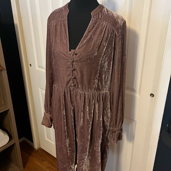 Anthropologie Holding Horses Velvet Button Shirt Dress - Picture 7 of 13